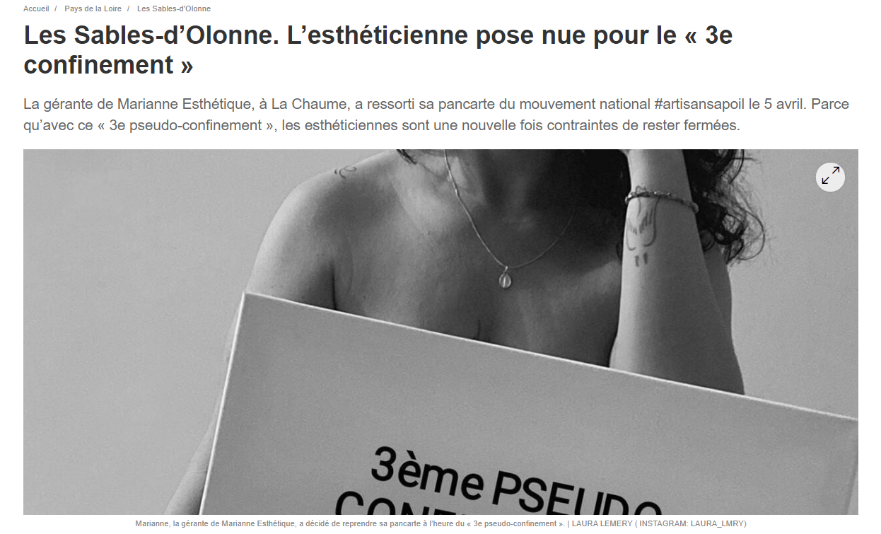 Marianne Esthétique dans Ouest France
